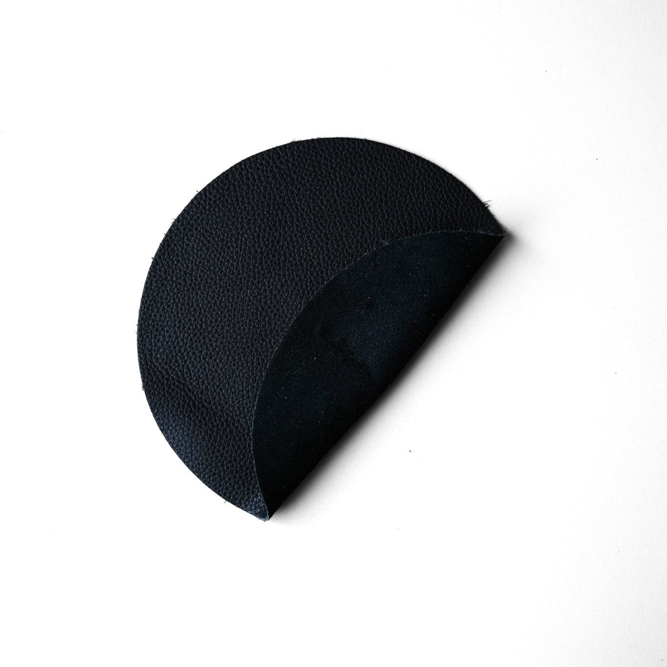 Black Mousepad desktop circle laptop mouse desk pebbled leather