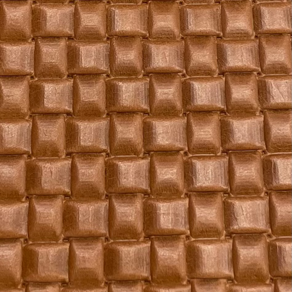 Weaved Pumpkin Orange Leather Upholstery Bags