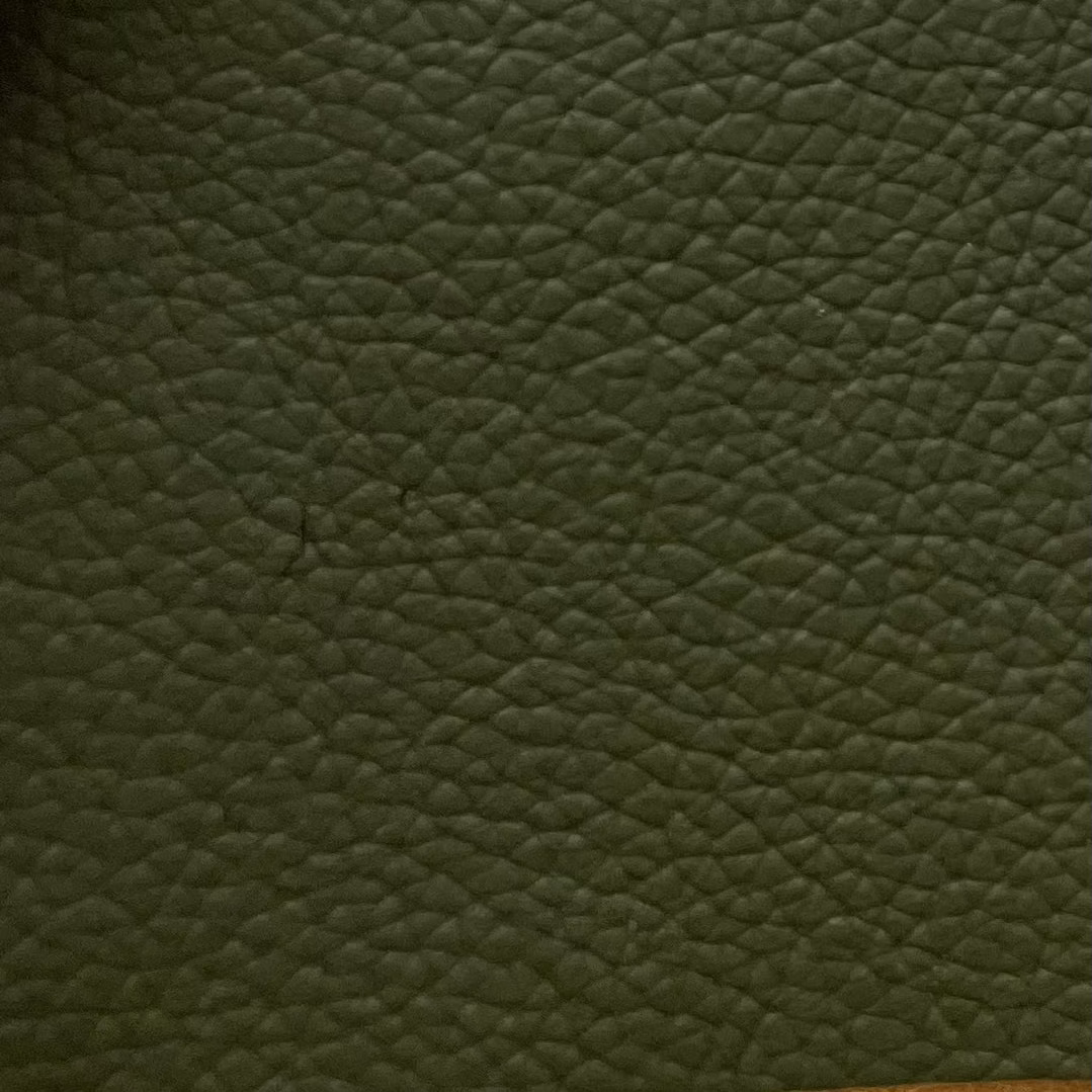 Olive Green Tosca Pebbled Leather Upholstery 